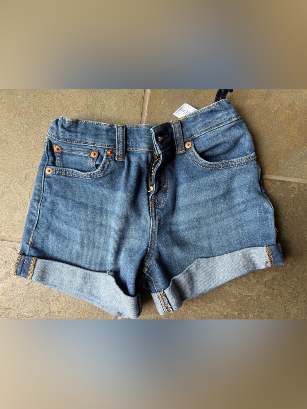 Levi's Blue Denim Ankle-Length Cropped Jean Shorts